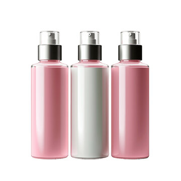 Opulent Pink Cosmetic Packaging, Isolated on Transparent Background. Generative Ai