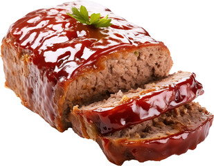 Delicious Tasty Slices of Moist Turkey Spinach meatloaf, PNG, Transparent, isolate.