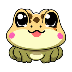 toad frog cute kawaii vector illustration