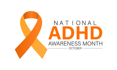 National ADHD awareness month is observed every year in October. Banner, poster, card, background design.