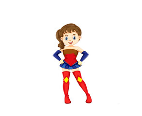 girl superhero in a red costume
