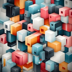 Obraz premium Abstract cube motif seamless pattern background