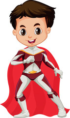 cute superhero in red costume