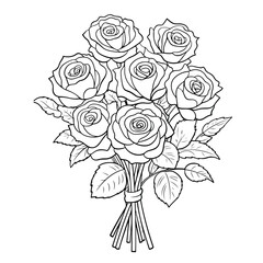 Bouquet with Flowers,bouquet with Rose, Vector Illustration