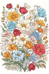 Meubelstickers seamless floral pattern © AIArtistry