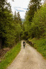 Hiking High Up in the Mountains of Switzerland in Summer