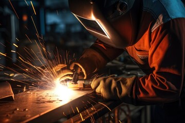 Male welder at work