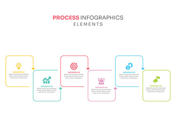 6 steps business timeline process infographic presentation template vector 