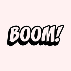 Boom text design comic style