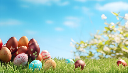 Fototapeta premium Easter Holiday Greeting Card - Generativ AI
