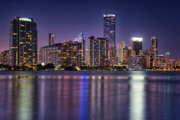 Miami at night, Florida.
