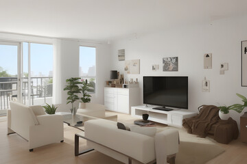 Naklejka na ściany i meble Luxury house interior. ELegant living room