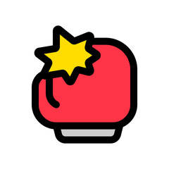 Editable fighting game, boxing glove vector icon. Video game, game elements. Part of a big icon set family. Perfect for web and app interfaces, presentations, infographics, etc
