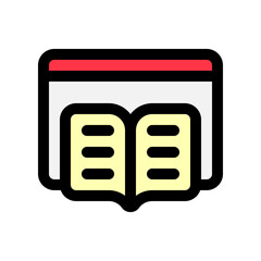 Editable digital, online library vector icon. Online learning, course, tutorial. Part of a big icon set family. Perfect for web and app interfaces, presentations, infographics, etc