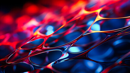 Glass webs spun by neon spiders in dark corners - obrazy, fototapety, plakaty