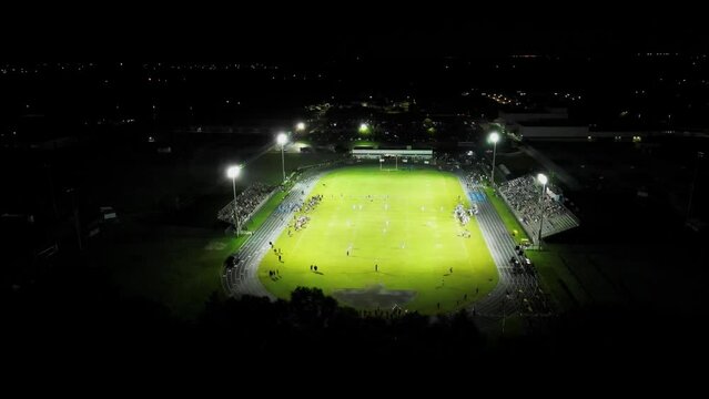 Friday Night High School Football - Aerial from a Drone