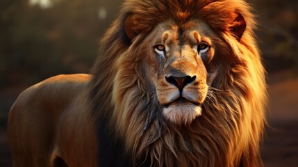 Close-up Photo of Lion's. An African lion.