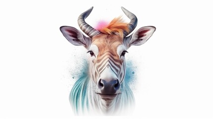 a Bongo in pastel colors on a white background in the.Generative AI