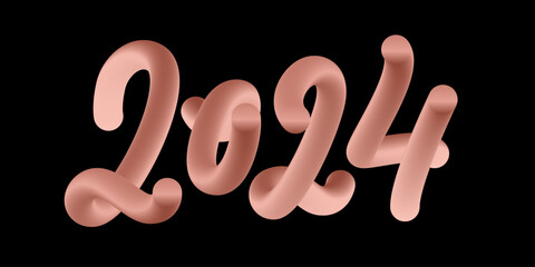 Balloon cartoon style New Year 2024 vector design.