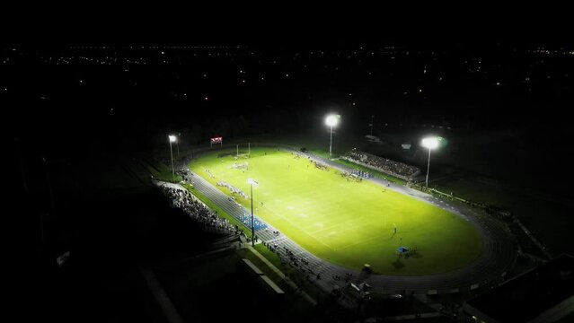 Friday Night High School Football - Aerial from a Drone