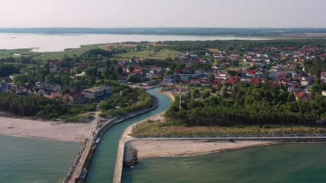 Beautiful scenery of the summer beach at Baltic Sea in Rowy, Poland.