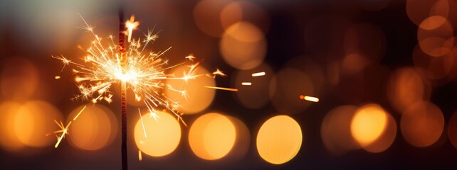 A sparkler on a blurry background