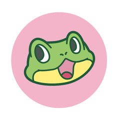 蛙 アイコン 丸 カラー