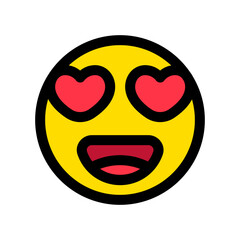 Editable in love, heart eye face vector icon. Part of a big icon set family. Perfect for web and app interfaces, presentations, infographics, etc