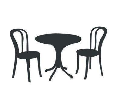 chairs and table silhouette