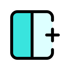 Editable add column to the right vector icon. Part of a big icon set family. Perfect for web and app interfaces, presentations, infographics, etc