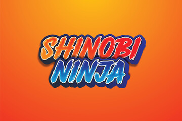 Editable shinobi ninja Text effect cartoon playful theme style © Mhagi27