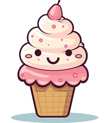cupcake with ice cream