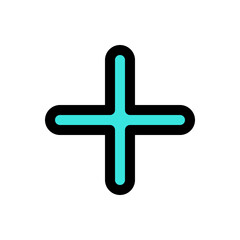 Obraz premium Vector plus positive add mark icon. Black, white background. Perfect for app and web interfaces, infographics, presentations, marketing, etc.