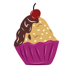 chocolate cupcake with cherry