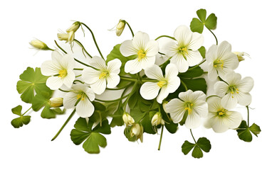 Oxalis corniculata on white transparent background