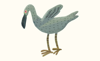 Bird, Animal wildlife watercolor vector illustration.