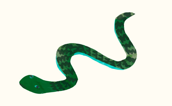 Snake, Animal wildlife watercolor vector illustration.