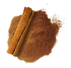 Fresh dried raw Cinnamon stick falling in the air