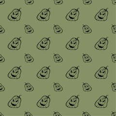 Green pattern with pumpkin for halloween