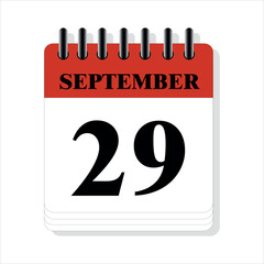 september 29 calendar date design