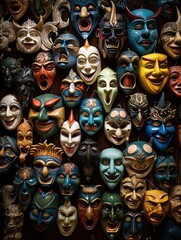 many different colored venetian masks for sale on the street in venice, italy