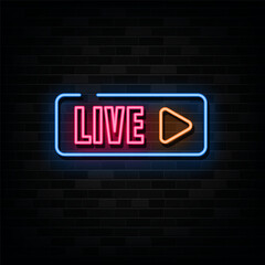 Obraz premium Live Neon Signs Vector Design Template