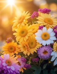 Sunlit Splendor: Vibrant Bouquet