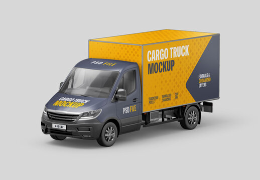 Delivery Truck Mockup for Vehicle Branding and Fleet Design