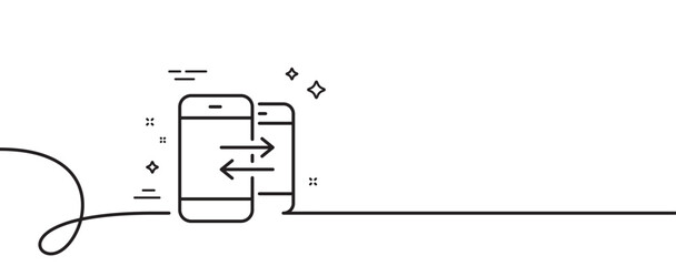 Phone Communication line icon. Continuous one line with curl. Incoming and Outgoing call sign. Conversation or SMS symbol. Phone Communication single outline ribbon. Loop curve pattern. Vector