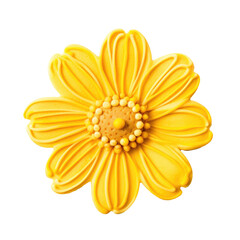 Obraz premium Pretty Spring Yellow Flower Cookie Isolated on a Transparent Background
