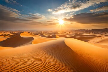 Fototapeta na wymiar desert has magnificent sand dunes