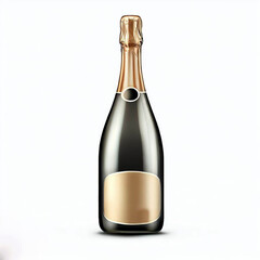 Garrafa de champagne com background branco 01