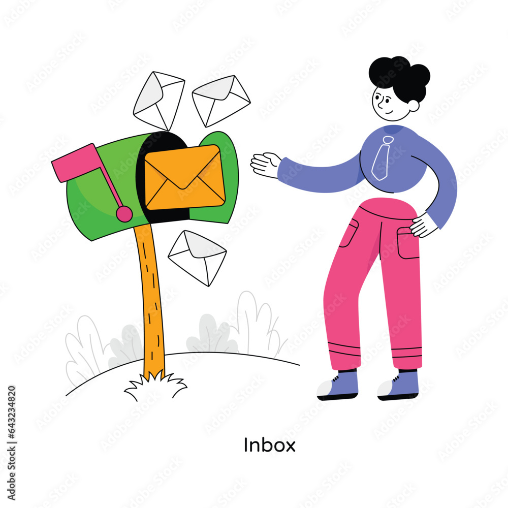 Poster inbox abstract concept vector in a flat style stock illustration