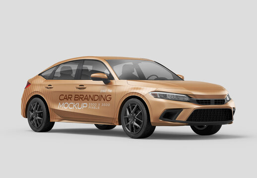 Sedan Car Mockup for Vehicle Branding and Fleet Design